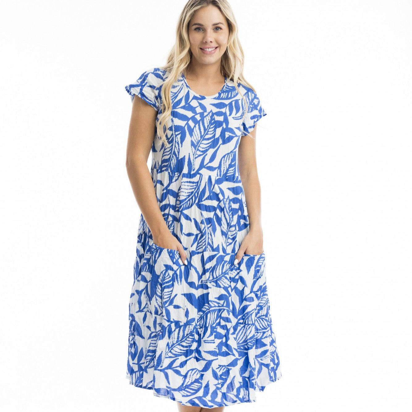 Orientique - Hayman Blue Bias Dress with Pockets