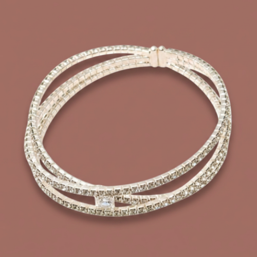 Audrey's - Crystal Cuff Bracelet with Center Stone