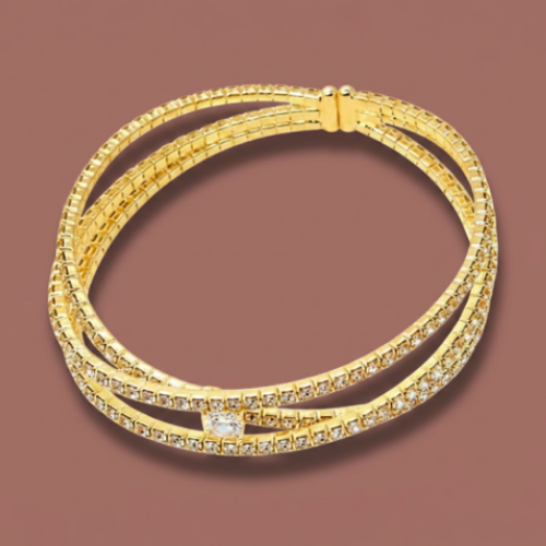 Audrey's - Crystal Cuff Bracelet with Center Stone