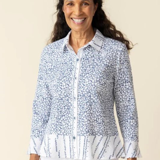 Habitat - Pucker Weave Flounce Blouse