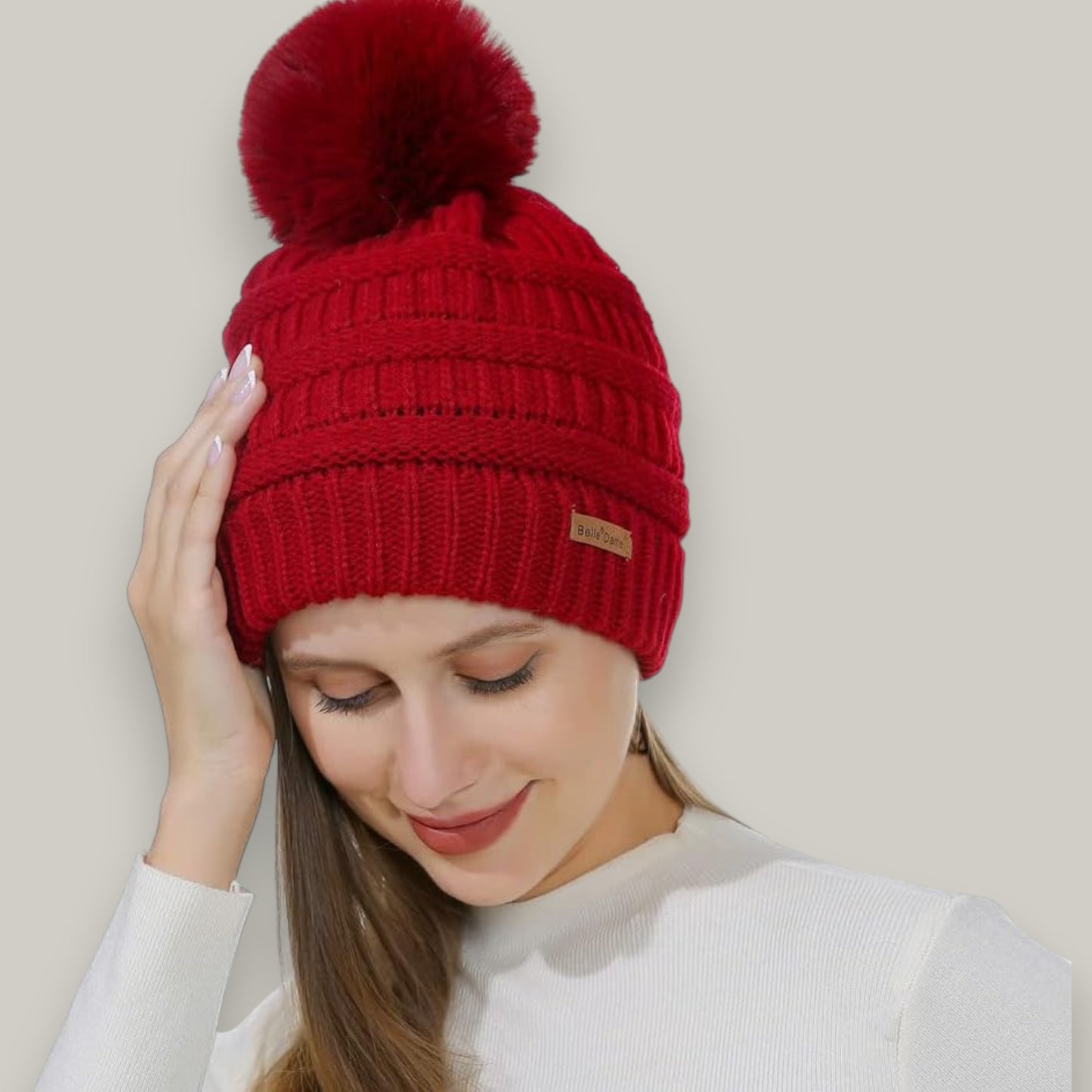 Belle Dame - Cozy Pom-Pom Knit Hat
