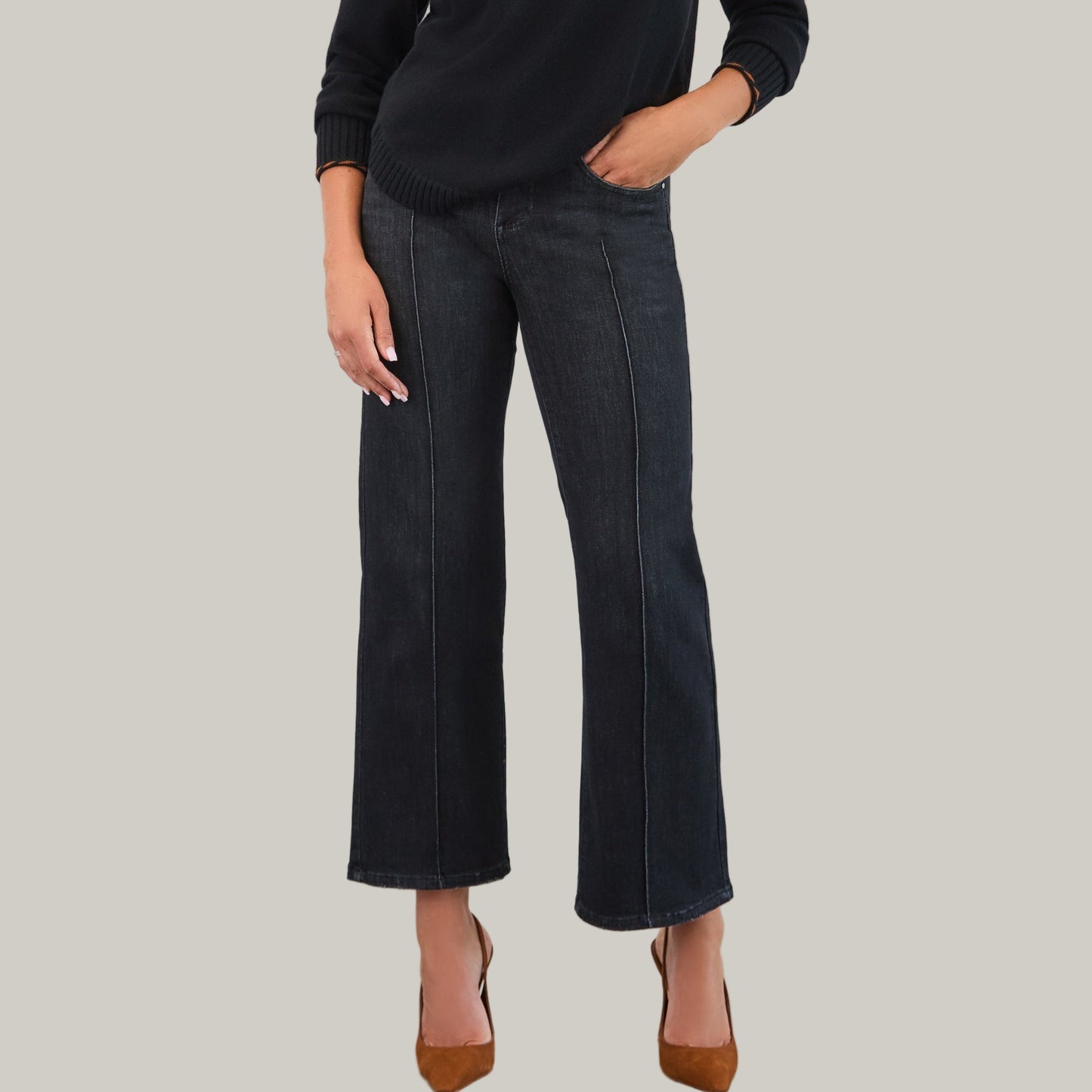 FDJ - Olivia Pintuck Wide Leg Jeans