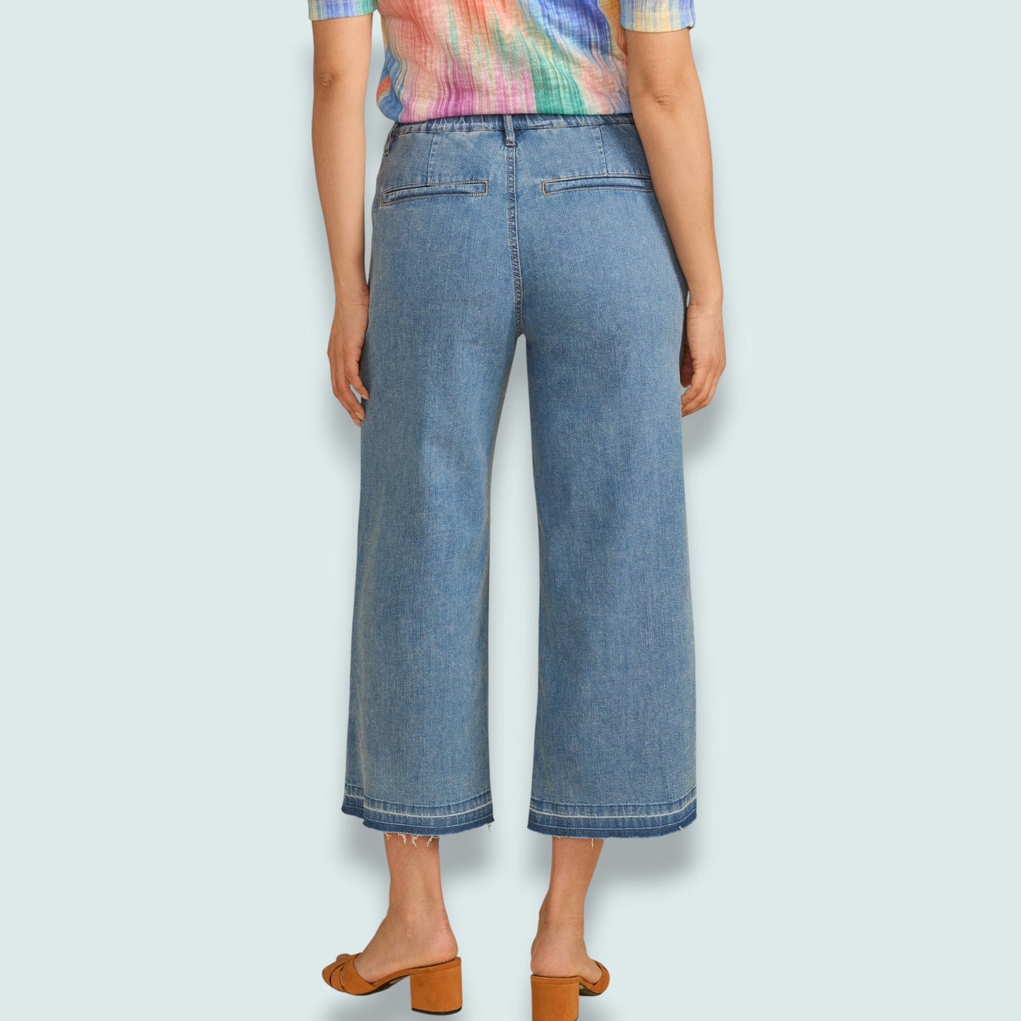 FDJ - Medium Wash Wide Leg Crop Jean