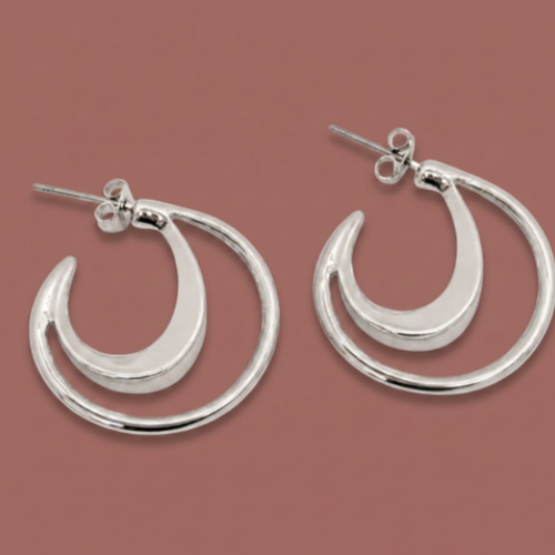 Audrey's - Modern Layered Crescent Hoop Earrings