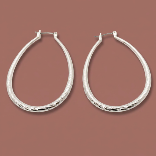 Audrey's - Textured Teardrop Hoop Earrings