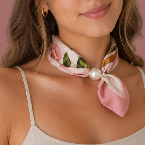 Red Coral - Blush Garden Neck Scarf