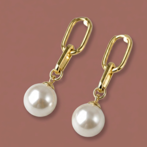 Merx - Pearl Link Drop Earrings