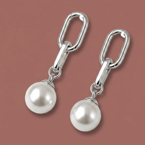 Merx - Pearl Link Drop Earrings