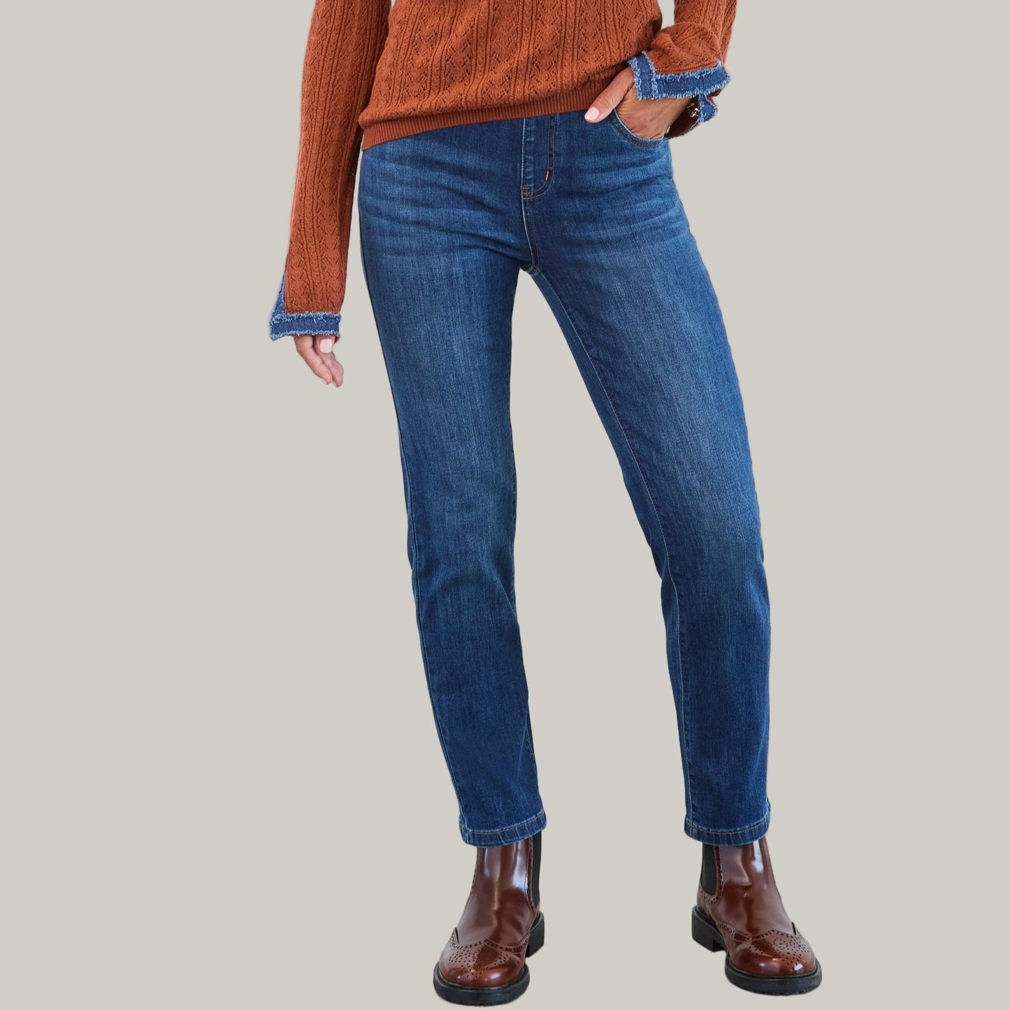 FDJ - Basic Pull-On Straight Leg Ankle Jeans