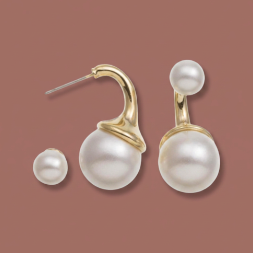 Merx - Pearl Duo Statement Earrings