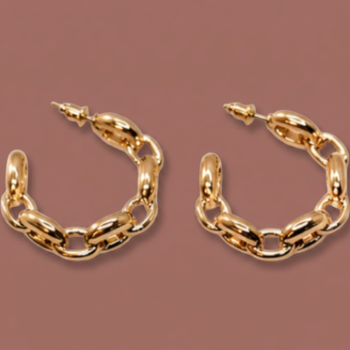 Merx - Link Hoop Earrings