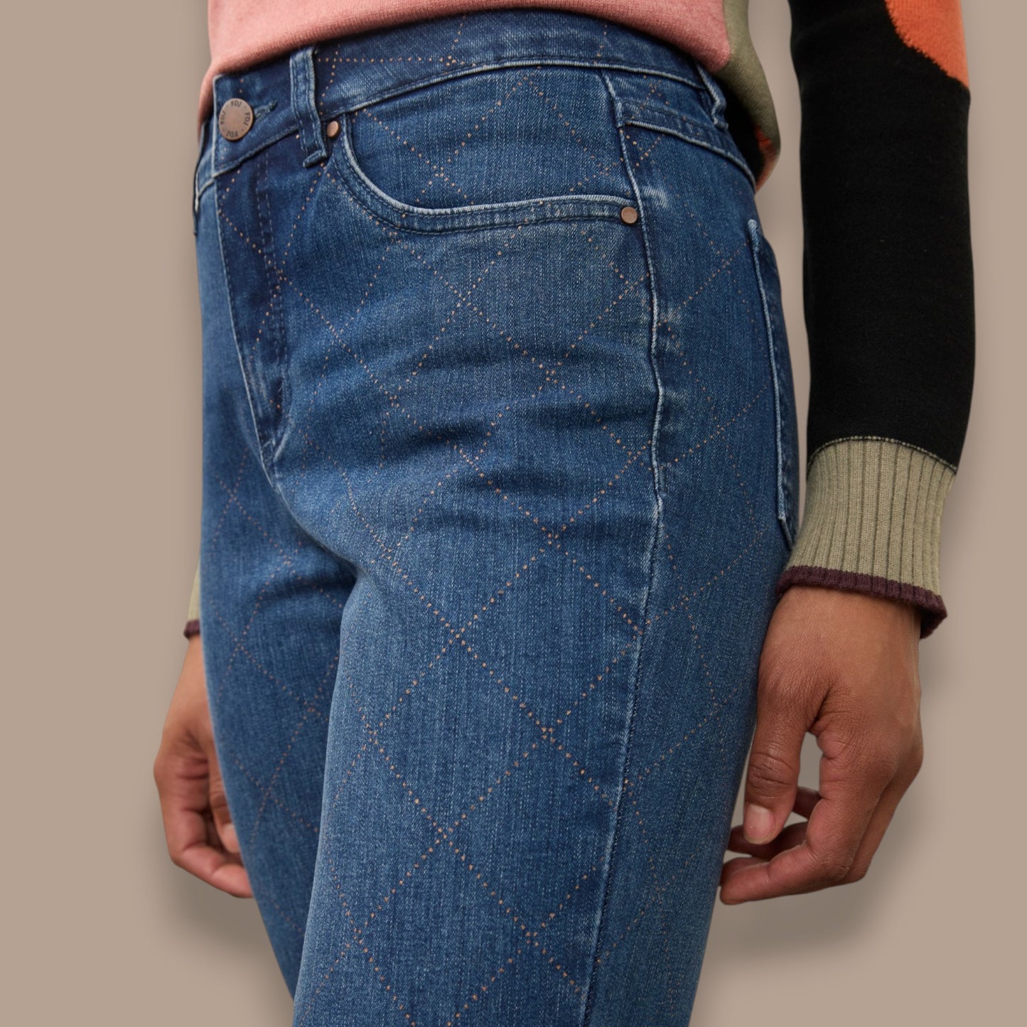 FDJ - Olivia Diamond Stitch Boot Cut Jeans
