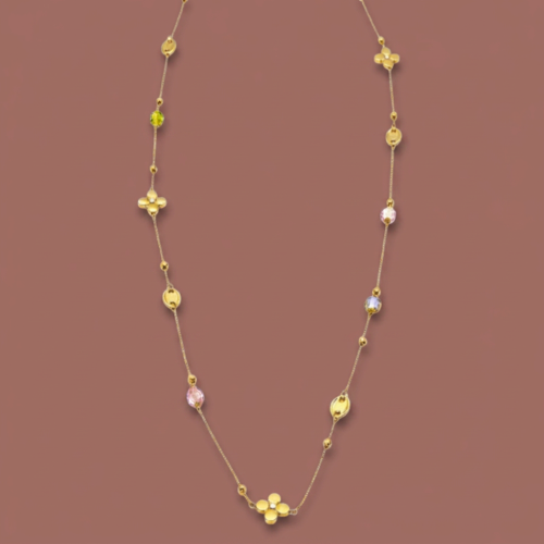 Merx - Golden Blossom Crystal Necklace