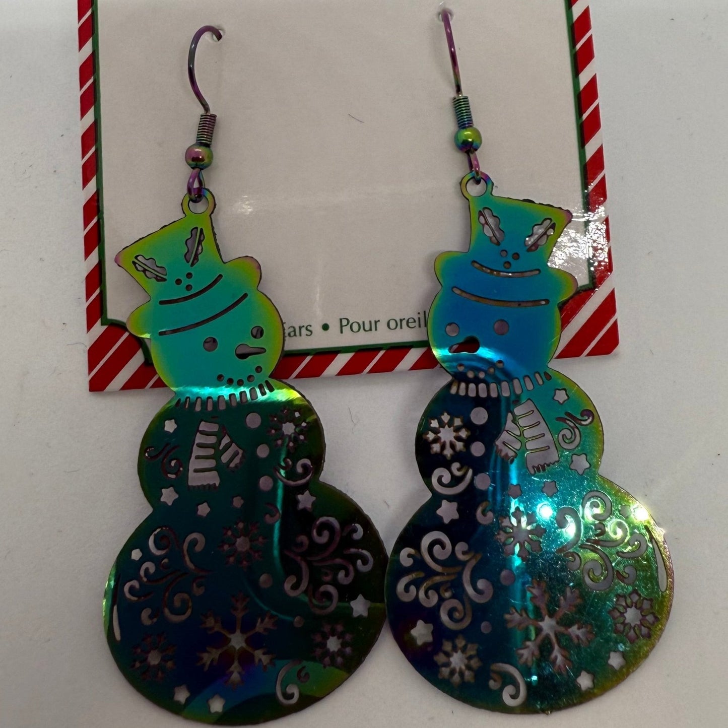 Audrey's - Rainbow Snowman Dangle Earrings