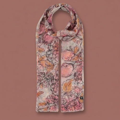 Fraas - Hand-Drawn Fruit Print Lightweight Scarf