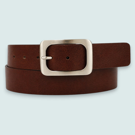 Medike Landes - Italian Leather Belt With Nickel Buckle