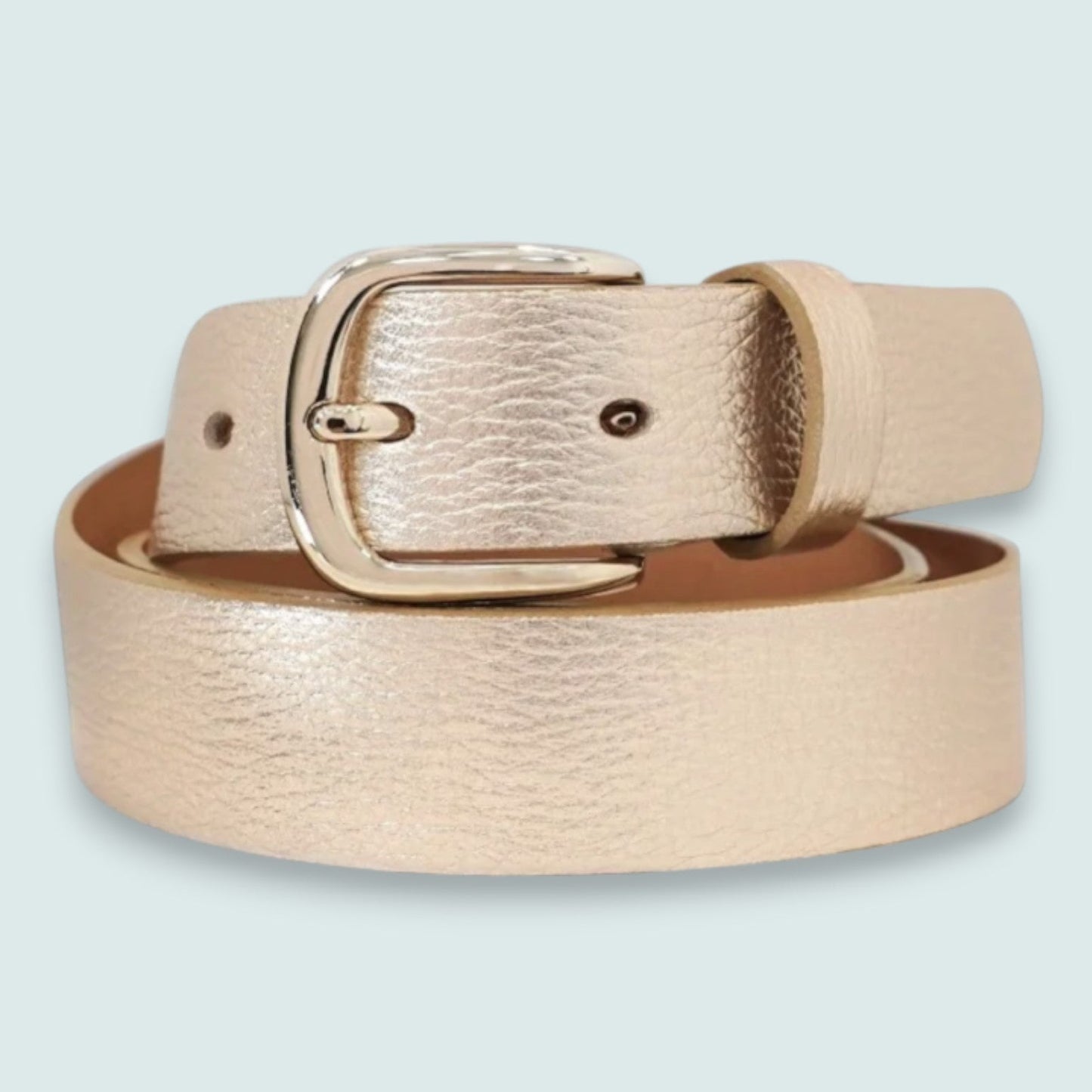 Medike Landes - Italian Leather Belt With Metallic Effect