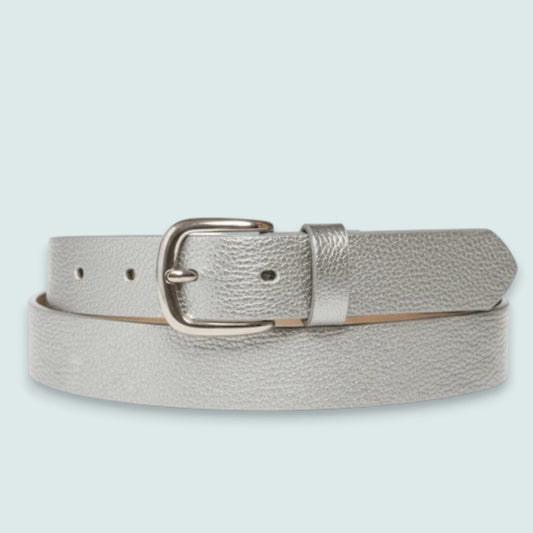 Medike Landes - Italian Leather Belt With Metallic Effect