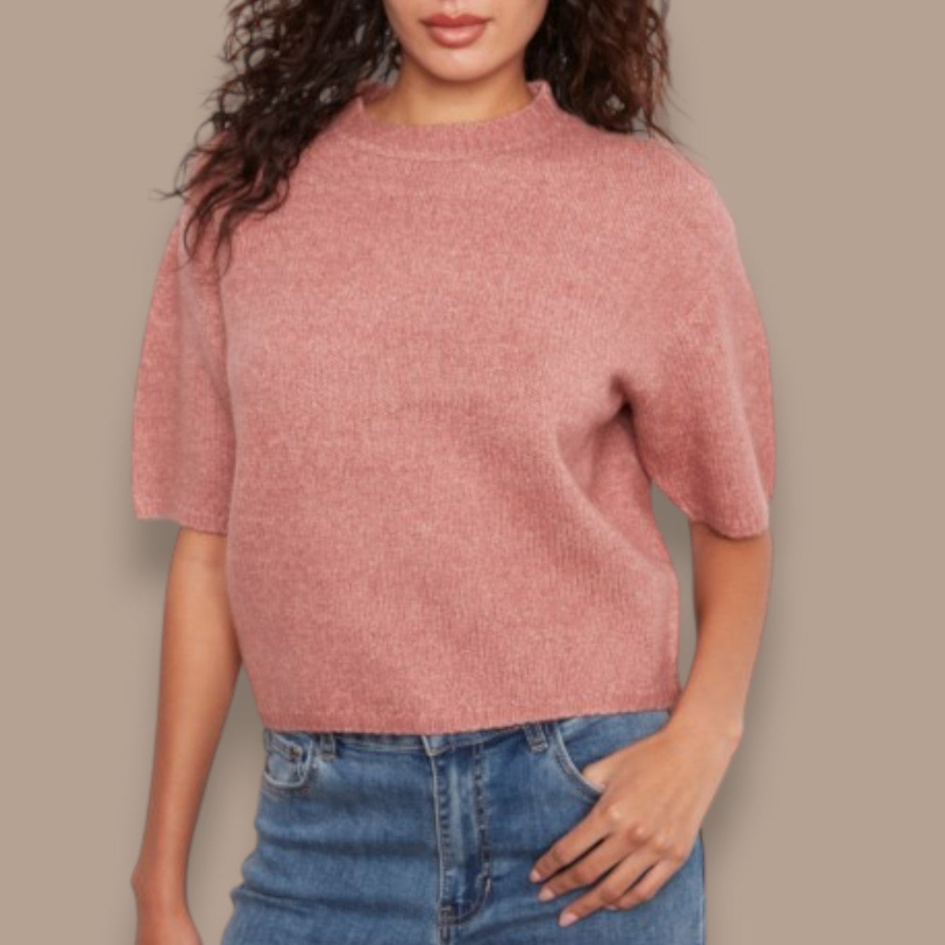 Charlie B - Elbow Sleeve Balloon Shape Sweater