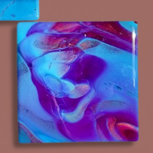 Audrey's - 4-Pack Abstract Square Ceramic Coasters