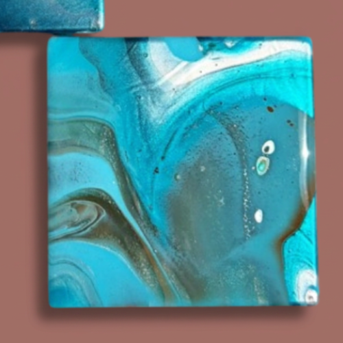 Audrey's - 4-Pack Abstract Square Ceramic Coasters