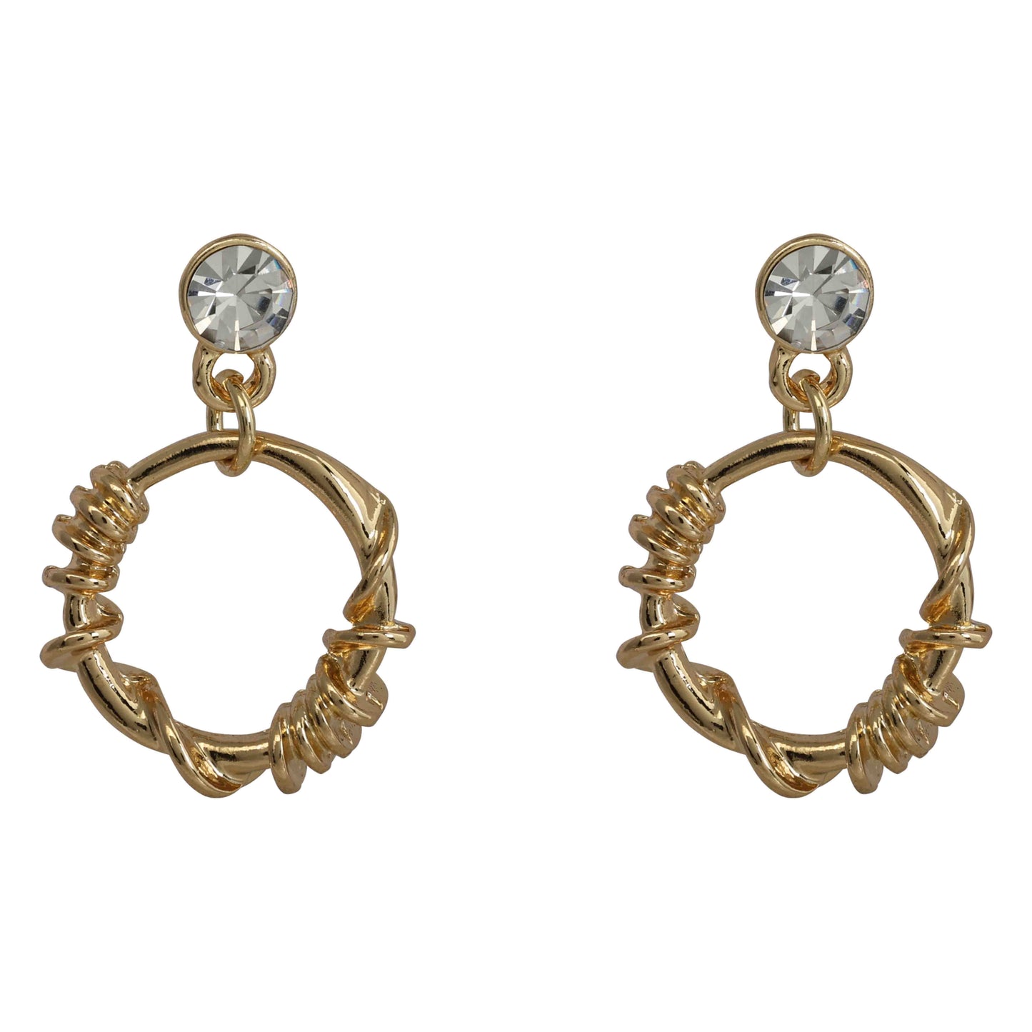 Merx - Twisted Bling Stud Hoops