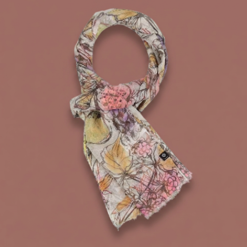 Fraas - Hand-Drawn Fruit Print Lightweight Scarf