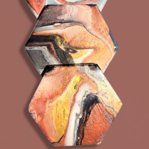 Audrey's - 6-Pack Abstract Hexagon Ceramic Coasters