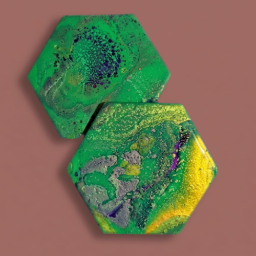 Audrey's - 4-Pack Abstract Hexagon Ceramic Coasters