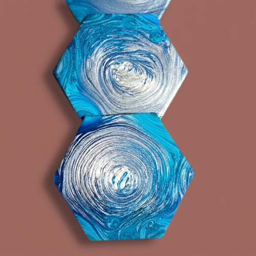 Audrey's - 4-Pack Abstract Hexagon Ceramic Coasters