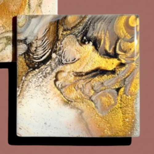 Audrey's - 6-Pack Abstract Square Ceramic Coasters