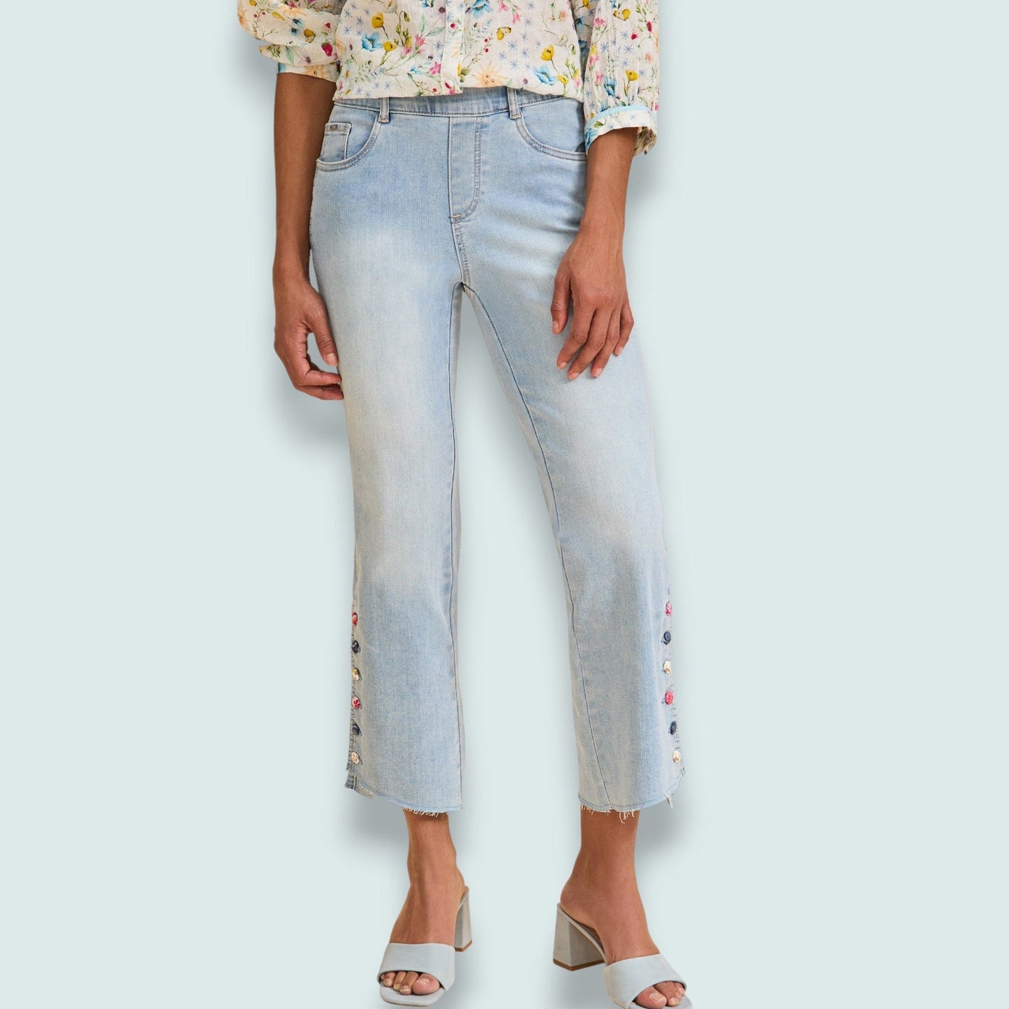 FDJ - Embellished Side Detail Crop Jean