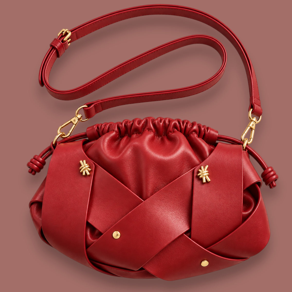 Inzi - Interwoven Ruched Crossbody Bag