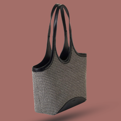 Skyla - Charlotte Large Two-Tone Woven Tote Bag