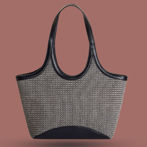 Skyla - Charlotte Large Two-Tone Woven Tote Bag