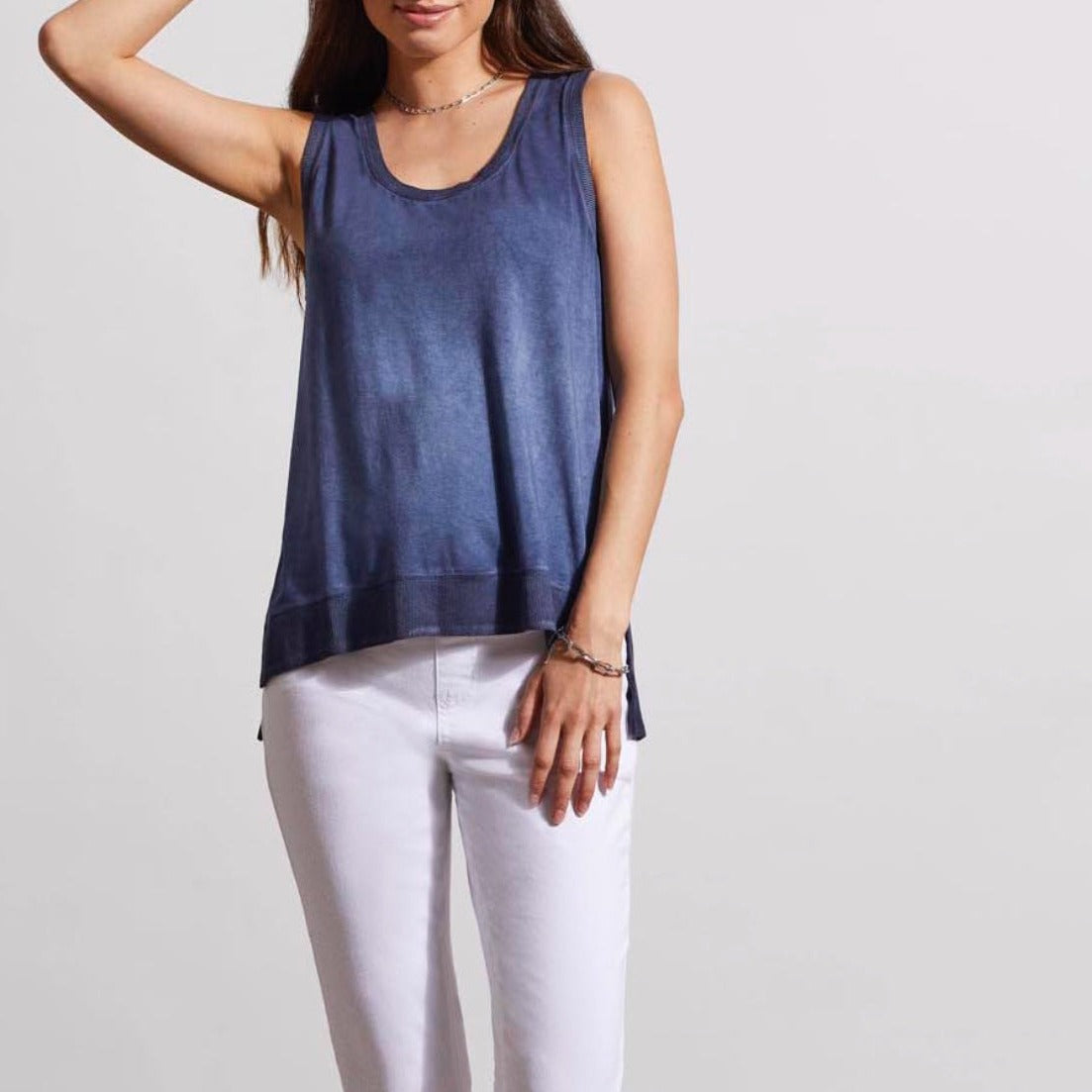 Tribal - High-Low Tank Top With Special Wash Effect