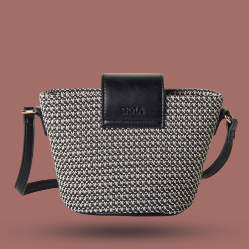 Skyla - Emma Two-Tone Woven Crossbody Bag