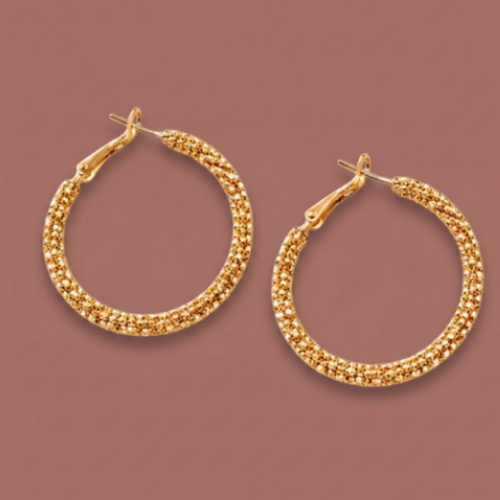 Audrey's - Golden Stardust Hoop Earrings