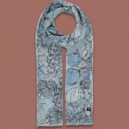 Fraas - Hand-Drawn Fruit Print Lightweight Scarf