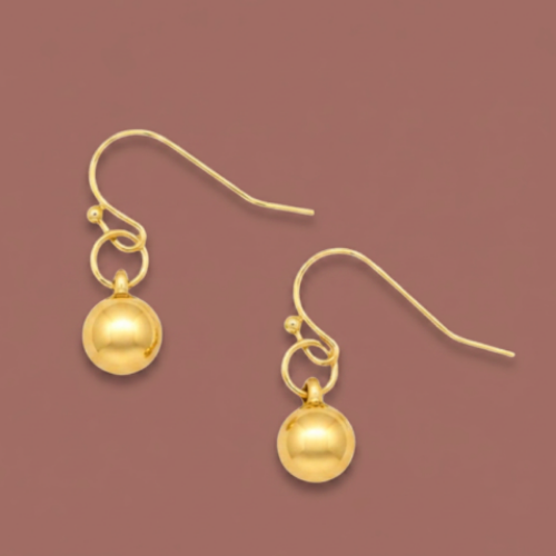 Audrey's - Golden Drop Sphere Earrings
