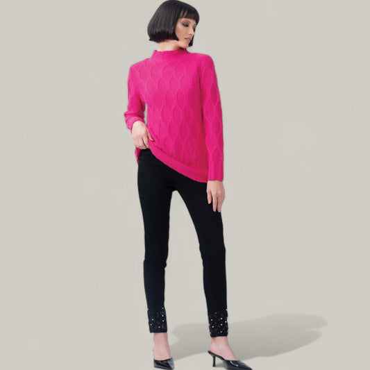 Elena Wang - High Collar Knit Sweater
