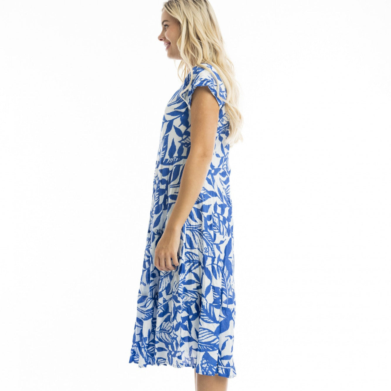 Orientique - Hayman Blue Bias Dress with Pockets