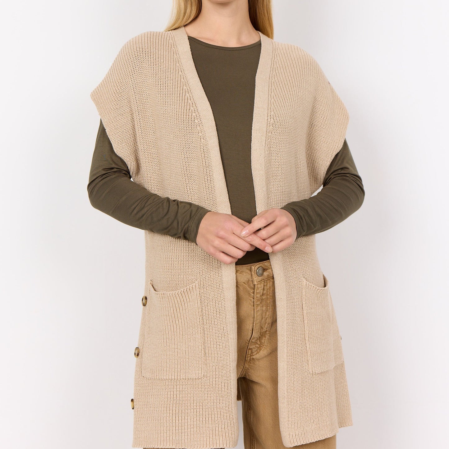 Soya Concept - Cap Sleeve Open Cardigan