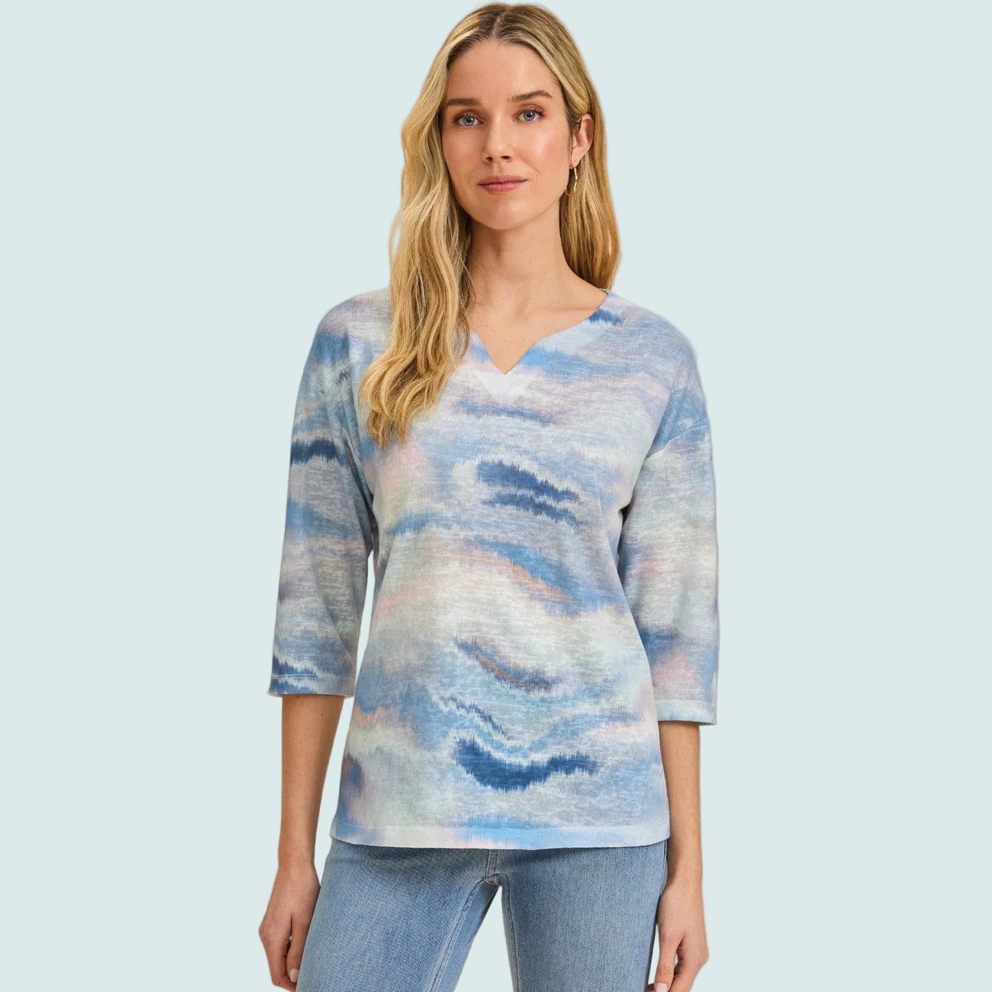 FDJ - Cloudscape Notch-Neck Top