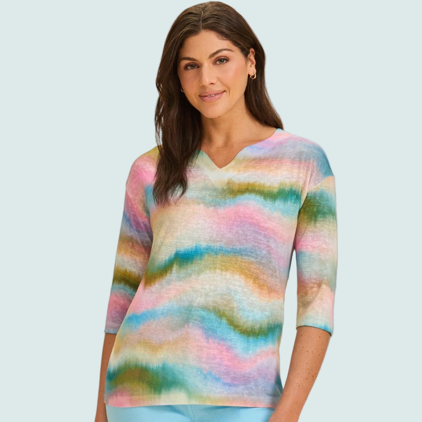 FDJ - Cloudscape Notch-Neck Top