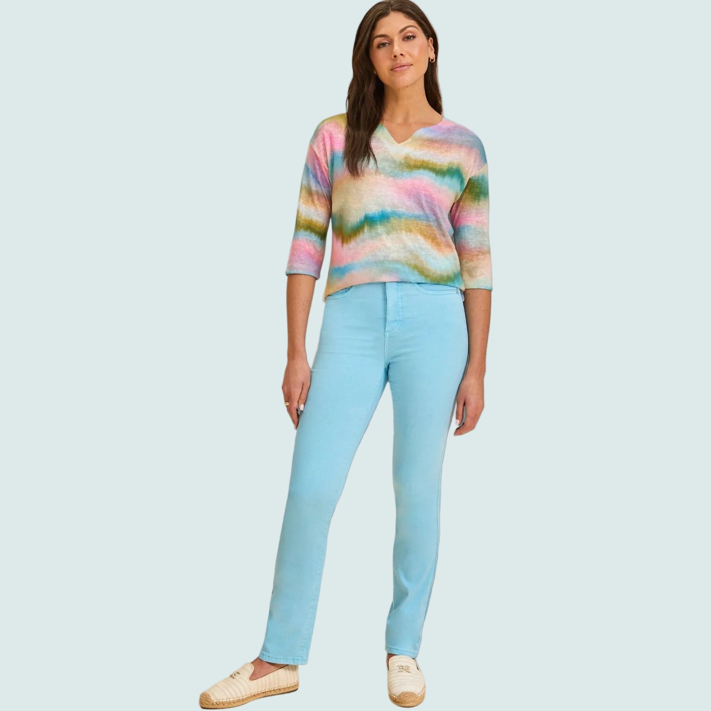 FDJ - Cloudscape Notch-Neck Top