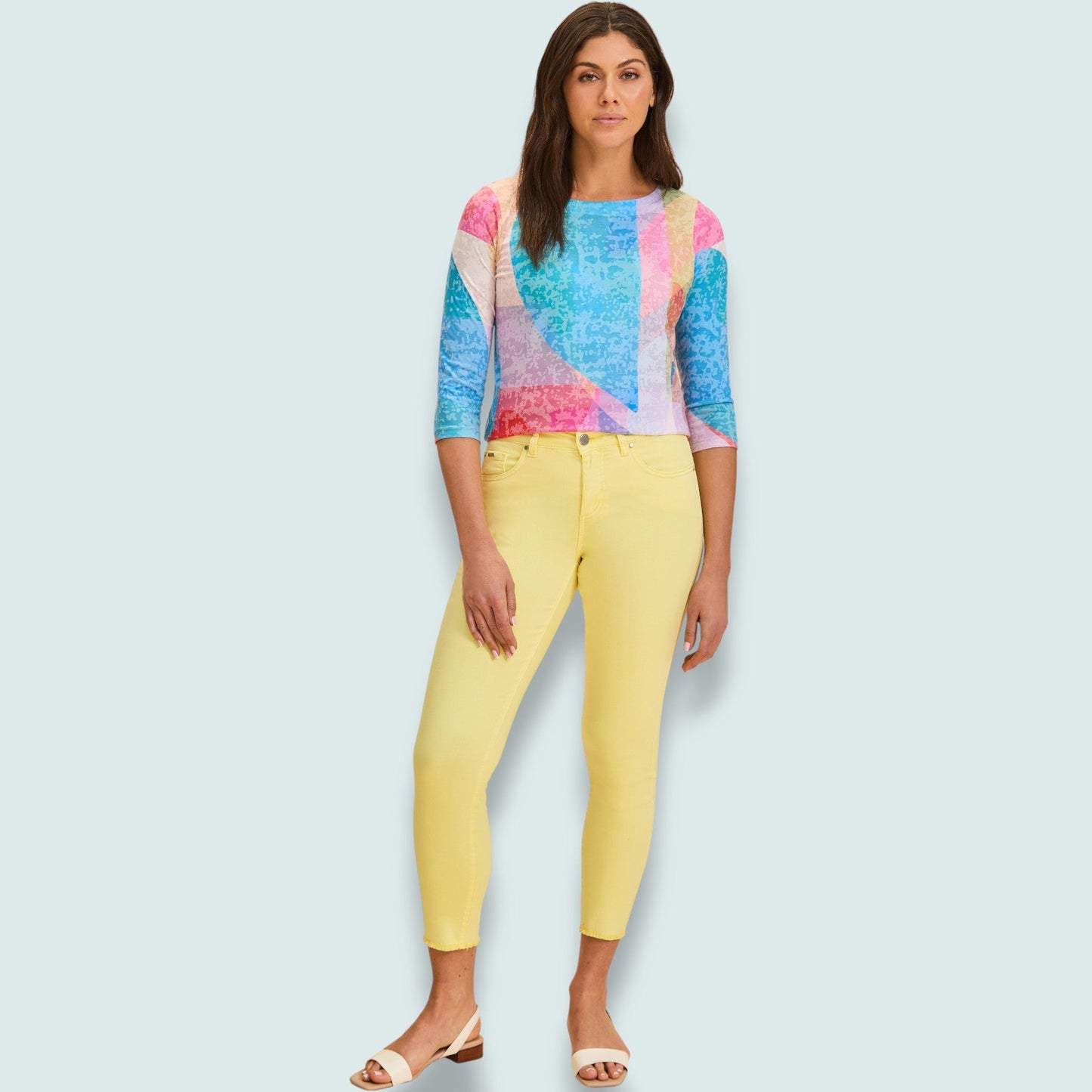 FDJ - Pastel Mosaic 3/4 Sleeve Top