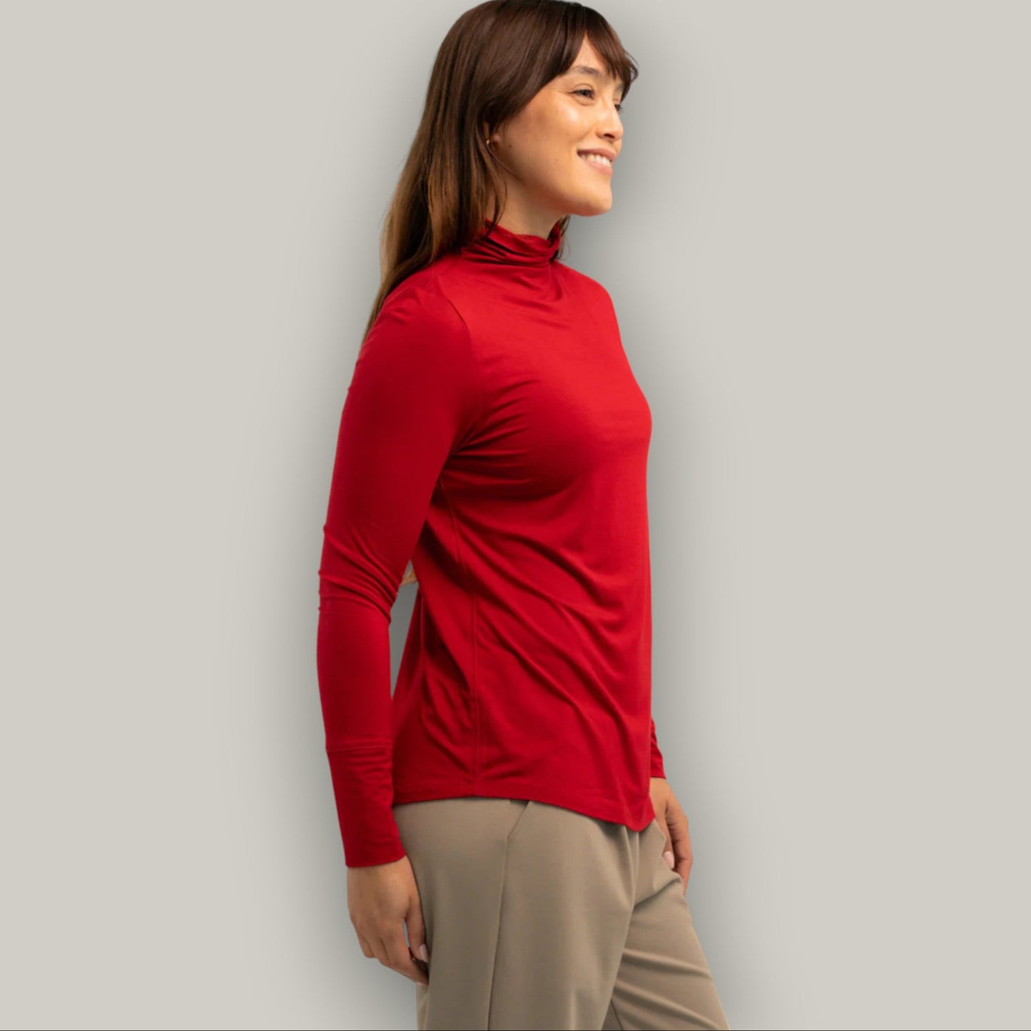 Terrera - Dalya Funnel-Neck Bamboo Long Sleeve Top