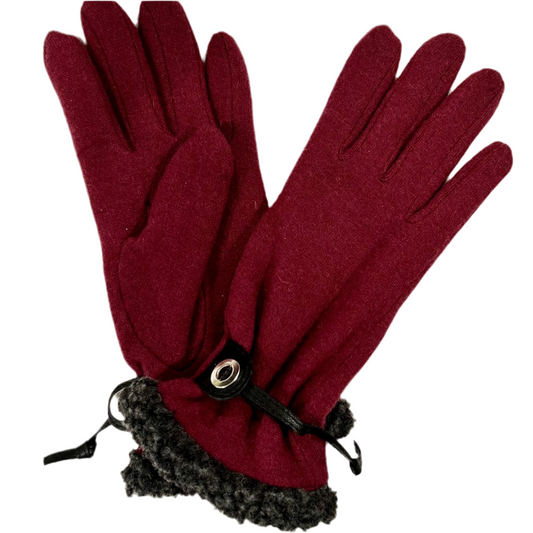 Marron - Fitted Gloves with Wrist Details