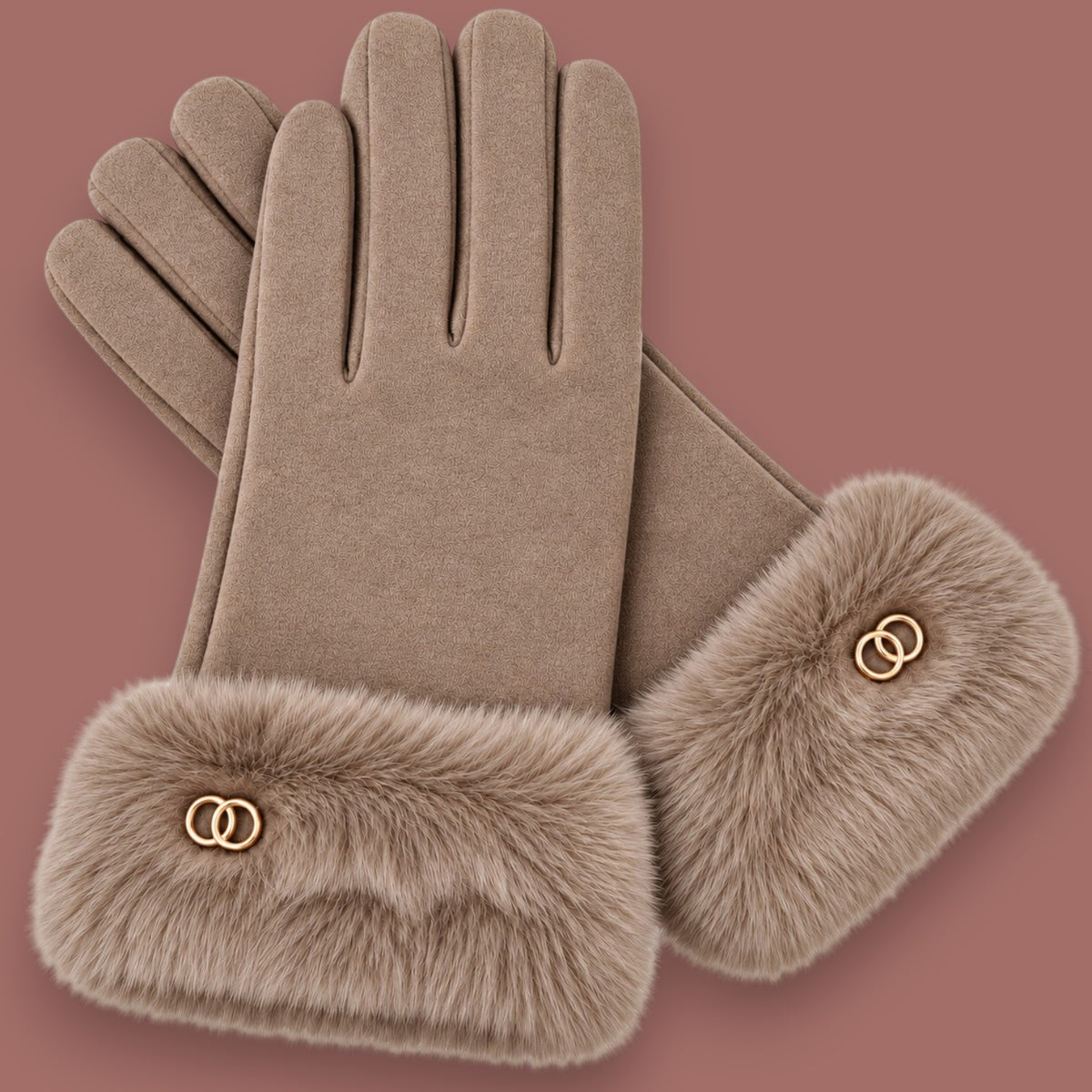 LC - Elegant Faux Fur Cuff Gloves